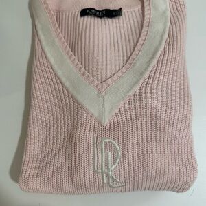 Ralph Lauren Light Pink V-Neck Sweater